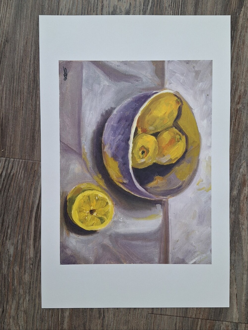 Painting lemon still life Art Print unframed 11x15